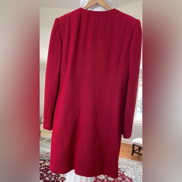 Liz Claiborne women’s size 20 wool blend red with black under tone coat - Picture 2 of 7